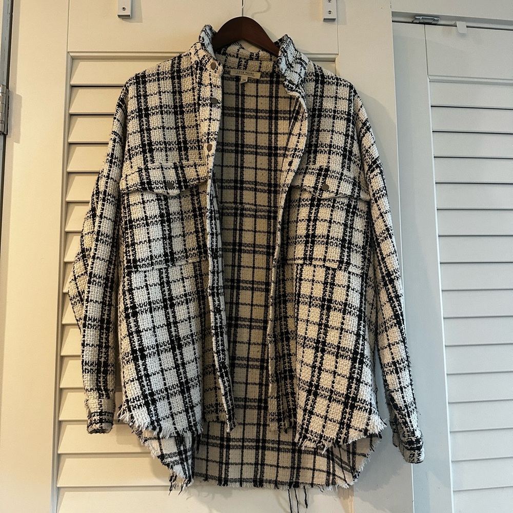 12th Tribe White and Black Shacket